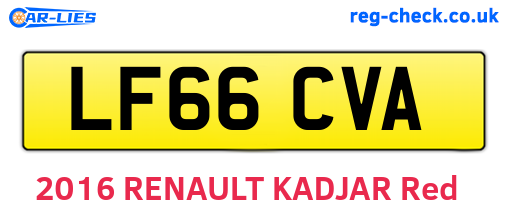 LF66CVA are the vehicle registration plates.