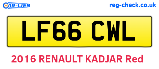LF66CWL are the vehicle registration plates.
