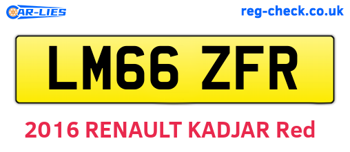 LM66ZFR are the vehicle registration plates.