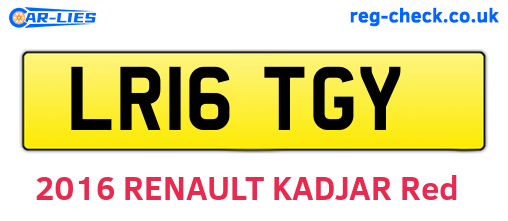 LR16TGY are the vehicle registration plates.