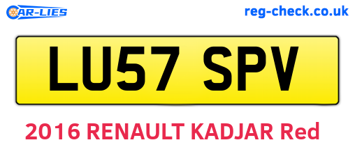 LU57SPV are the vehicle registration plates.