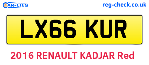 LX66KUR are the vehicle registration plates.