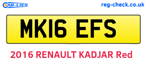 MK16EFS are the vehicle registration plates.