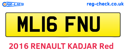 ML16FNU are the vehicle registration plates.