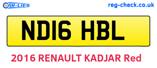 ND16HBL are the vehicle registration plates.