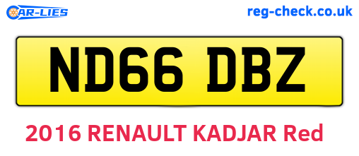ND66DBZ are the vehicle registration plates.