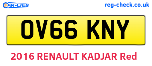 OV66KNY are the vehicle registration plates.