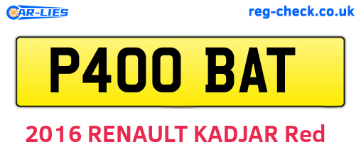 P400BAT are the vehicle registration plates.