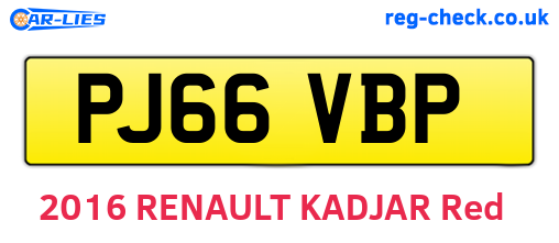 PJ66VBP are the vehicle registration plates.