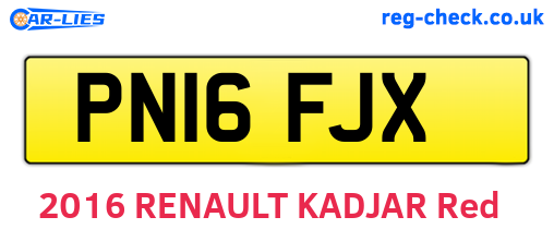 PN16FJX are the vehicle registration plates.