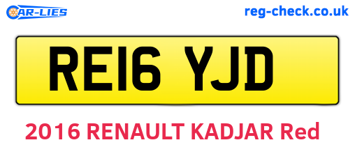 RE16YJD are the vehicle registration plates.