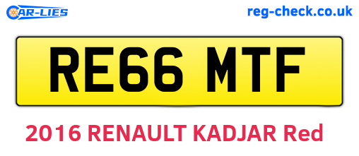 RE66MTF are the vehicle registration plates.