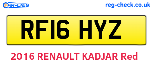 RF16HYZ are the vehicle registration plates.