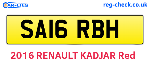 SA16RBH are the vehicle registration plates.