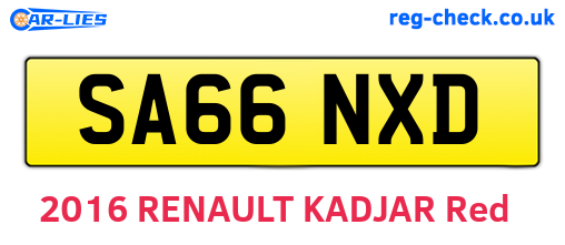 SA66NXD are the vehicle registration plates.