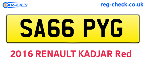 SA66PYG are the vehicle registration plates.