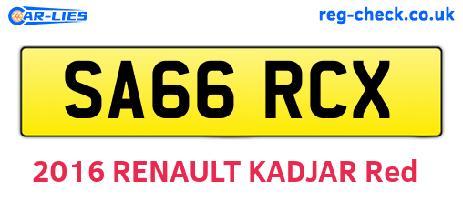 SA66RCX are the vehicle registration plates.
