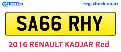SA66RHY are the vehicle registration plates.