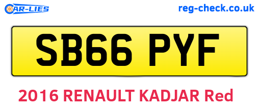 SB66PYF are the vehicle registration plates.