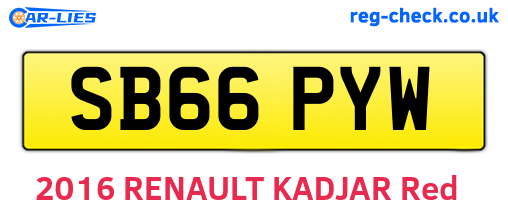 SB66PYW are the vehicle registration plates.