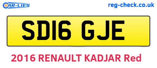SD16GJE are the vehicle registration plates.