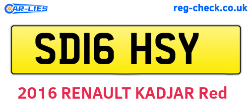 SD16HSY are the vehicle registration plates.
