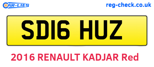 SD16HUZ are the vehicle registration plates.