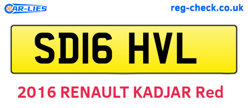 SD16HVL are the vehicle registration plates.