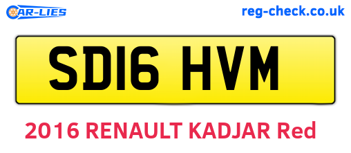 SD16HVM are the vehicle registration plates.