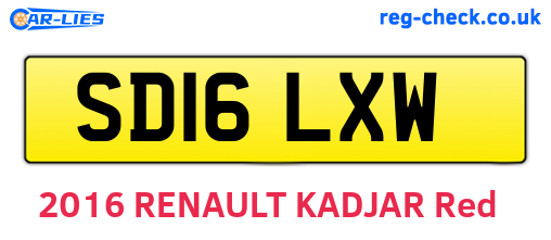 SD16LXW are the vehicle registration plates.