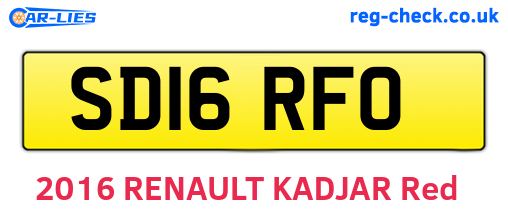 SD16RFO are the vehicle registration plates.