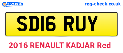 SD16RUY are the vehicle registration plates.