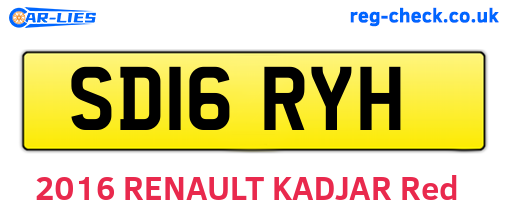 SD16RYH are the vehicle registration plates.