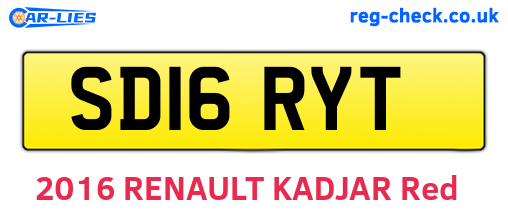 SD16RYT are the vehicle registration plates.