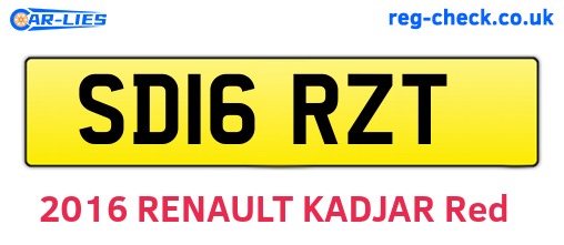 SD16RZT are the vehicle registration plates.