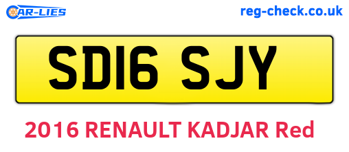 SD16SJY are the vehicle registration plates.