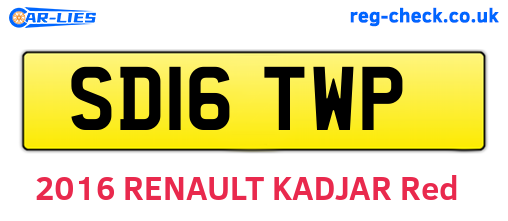 SD16TWP are the vehicle registration plates.