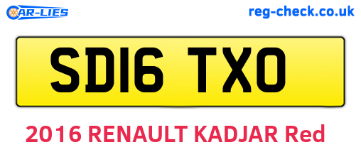 SD16TXO are the vehicle registration plates.