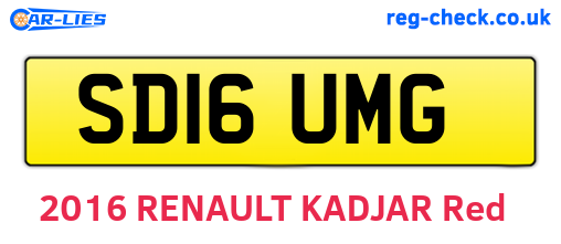 SD16UMG are the vehicle registration plates.