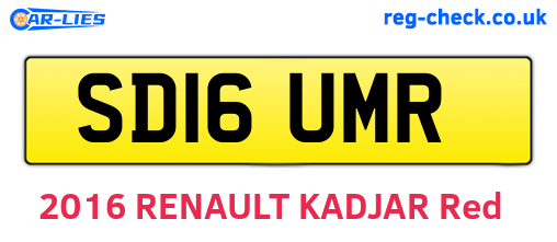 SD16UMR are the vehicle registration plates.