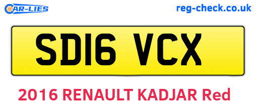 SD16VCX are the vehicle registration plates.