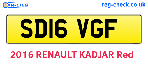 SD16VGF are the vehicle registration plates.