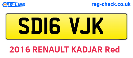 SD16VJK are the vehicle registration plates.