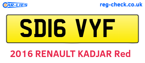 SD16VYF are the vehicle registration plates.