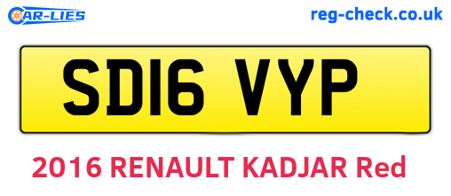 SD16VYP are the vehicle registration plates.