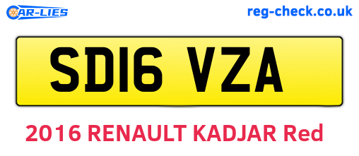 SD16VZA are the vehicle registration plates.