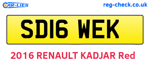 SD16WEK are the vehicle registration plates.
