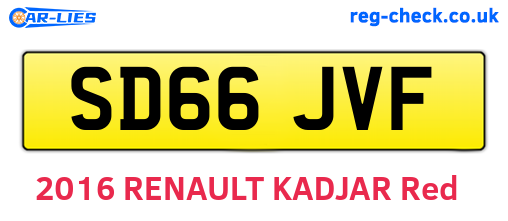 SD66JVF are the vehicle registration plates.