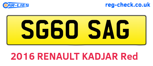 SG60SAG are the vehicle registration plates.