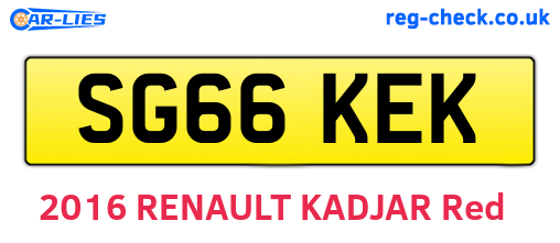 SG66KEK are the vehicle registration plates.